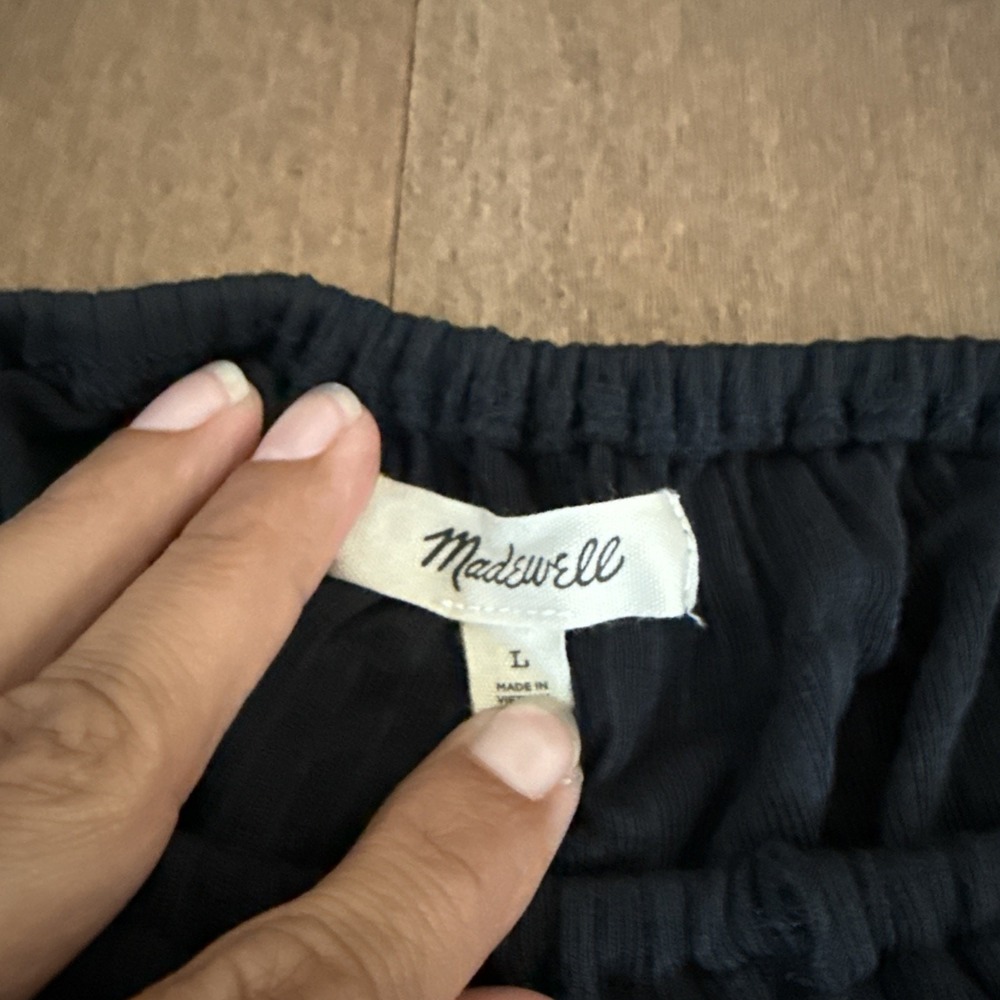 Madewell Black Crop Top Women's Size Large Long Sleeve - Picture 2 of 3